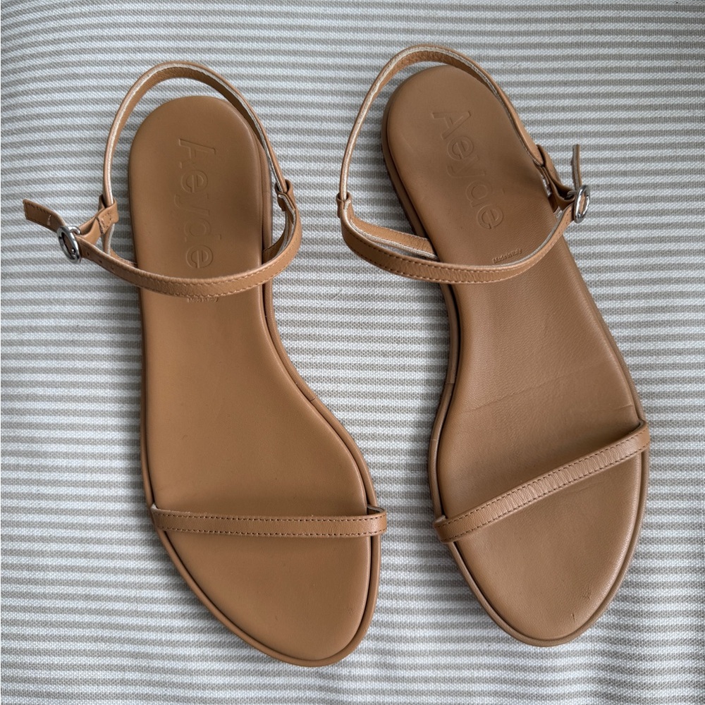 Aeyde Nettie Leather Sandals Hazelnut Nappa 38.5